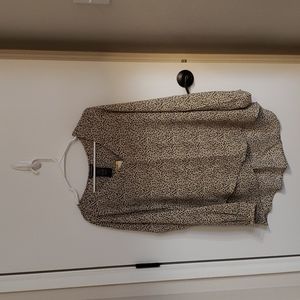 Chelsea & Theodore Leopard print blouse NWT